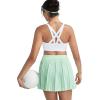 RUNNING GIRL Sports Bras for Women,Padded Strappy Sports Bras Criss-Cross Back Medium Support Sports Bras with Removable Cups(B-white)
