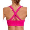 RUNNING GIRL Sports Bra for Women High Support, Criss-Cross Back Padded Strappy Sports Bras Yoga Bra with Removable Cups(B-pink)