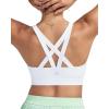 RUNNING GIRL Sports Bras for Women,Padded Strappy Sports Bras Criss-Cross Back Medium Support Sports Bras with Removable Cups(B-white)