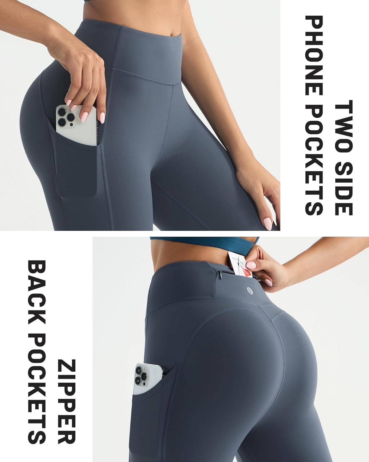 imageRUNNING GIRL Leggings with Pockets for Women Tummy Control 25quot High Waisted Yoga Pants Buttery Soft Gym Workout Yoga LeggingsCharcoal Grey