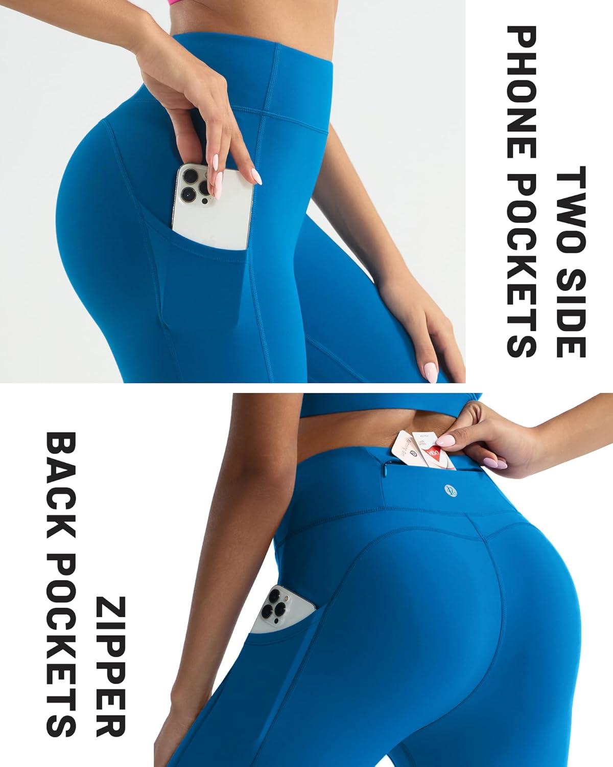 imageRUNNING GIRL Leggings with Pockets for Women Tummy Control 25quot High Waisted Yoga Pants Buttery Soft Gym Workout Yoga LeggingsDeep Teal