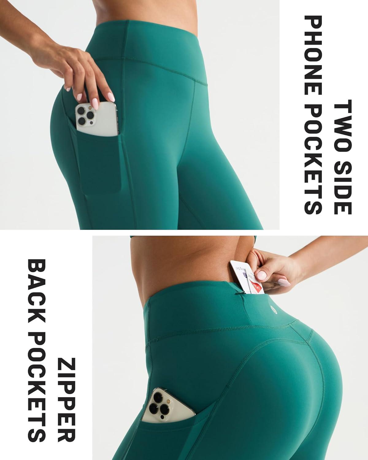imageRUNNING GIRL Leggings with Pockets for Women Tummy Control 25quot High Waisted Yoga Pants Buttery Soft Gym Workout Yoga LeggingsEmerald Green