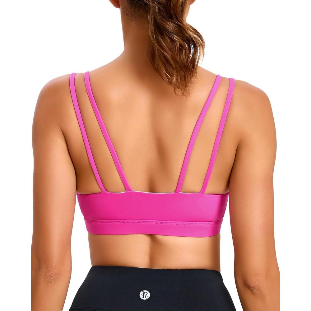 imageRUNNING GIRL Sports Bras for Women High SupportRacerback Molded Cup Sports Bra with Sewn in PadsZhot Pink