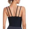 RUNNING GIRL Workout Tank Tops with Built in Bras for Women,Criss-Cross Back Medium Support Sports Bras for Women(1-black)