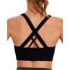 RUNNING GIRL Sports Bras for Women,Seamless Strappy Sports Bra High Support Crisscross Back with Removable Pads(A-black+grey+dark Blue)