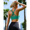 RUNNING GIRL Sports Bras for Women,Seamless Strappy Sports Bra High Support Crisscross Back with Removable Pads(A-white+pink+green)