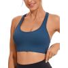 RUNNING GIRL Sports Bras for Women,Seamless Strappy Sports Bra High Support Crisscross Back with Removable Pads(B-dark Blue)