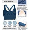 RUNNING GIRL Sports Bras for Women,Seamless Strappy Sports Bra High Support Crisscross Back with Removable Pads(B-dark Blue)