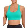 RUNNING GIRL Sports Bras for Women,Seamless Strappy Sports Bra High Support Crisscross Back with Removable Pads(B-green)