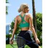 RUNNING GIRL Sports Bras for Women,Seamless Strappy Sports Bra High Support Crisscross Back with Removable Pads(B-green)