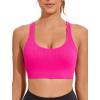 RUNNING GIRL Sports Bras for Women,Seamless Strappy Sports Bra High Support Crisscross Back with Removable Pads(B-pink)