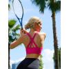 RUNNING GIRL Sports Bras for Women,Seamless Strappy Sports Bra High Support Crisscross Back with Removable Pads(B-pink)