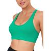 RUNNING GIRL Sports Bras for Women,Seamless Strappy Sports Bra High Support Crisscross Back with Removable Pads(D-green)