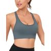 RUNNING GIRL Sports Bras for Women,Seamless Strappy Sports Bra High Support Crisscross Back with Removable Pads(D-grey)