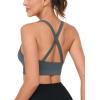 RUNNING GIRL Sports Bras for Women,Seamless Strappy Sports Bra High Support Crisscross Back with Removable Pads(D-grey)