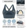 RUNNING GIRL Sports Bras for Women,Seamless Strappy Sports Bra High Support Crisscross Back with Removable Pads(D-grey)