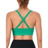 RUNNING GIRL Sports Bras for Women,Seamless Strappy Sports Bra High Support Crisscross Back with Removable Pads(D-green)