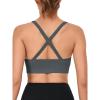 RUNNING GIRL Sports Bras for Women,Seamless Strappy Sports Bra High Support Crisscross Back with Removable Pads(D-grey)