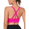 RUNNING GIRL Sports Bras for Women,Seamless Strappy Sports Bra High Support Crisscross Back with Removable Pads(D-pink)