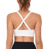 RUNNING GIRL Sports Bras for Women,Seamless Strappy Sports Bra High Support Crisscross Back with Removable Pads(D-white)