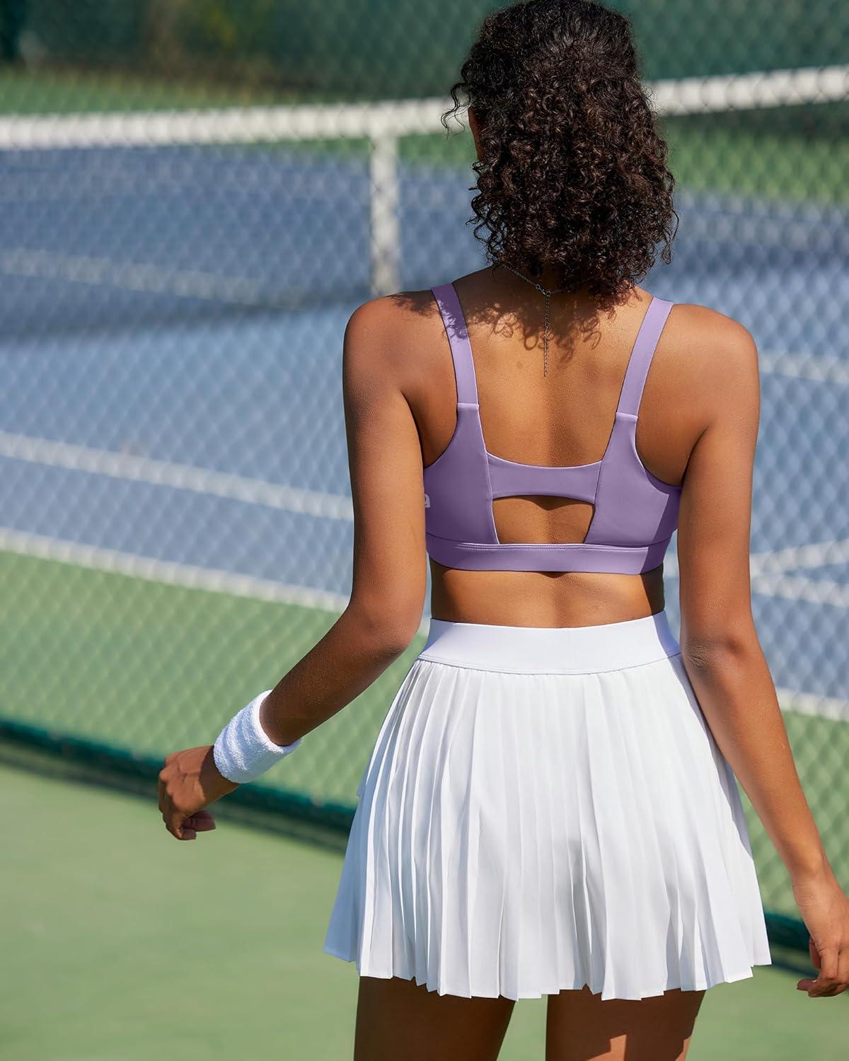 imageRUNNING GIRL Sports Bra for Women High Support Molded Cup High Impact Sports Bras with Sewn in PadsAdusty Lavender