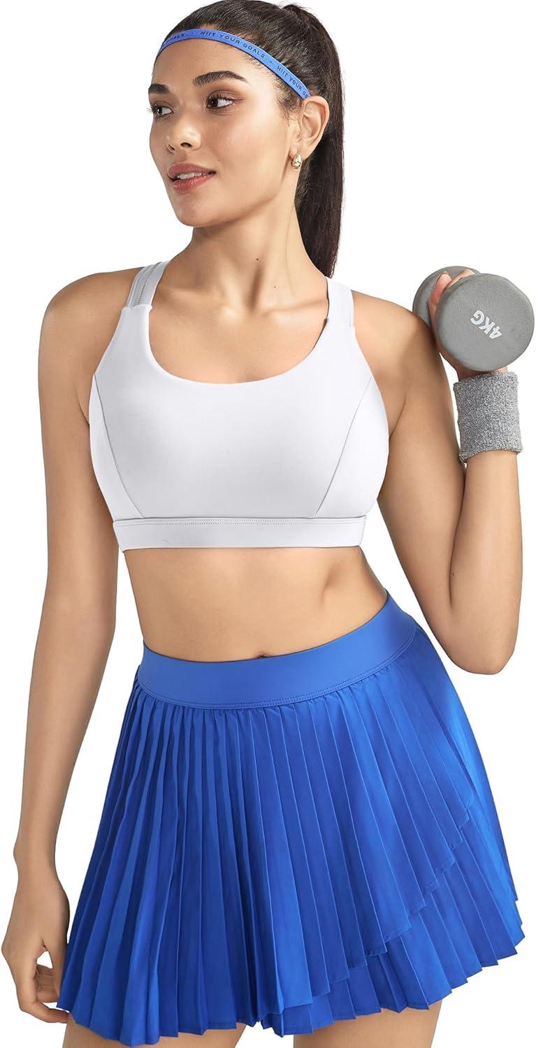 imageRUNNING GIRL Sports Bras for Women CrissCross Back Padded Strappy Sports Bras Medium Support Yoga Bra with Removable Cups2825 Grey S