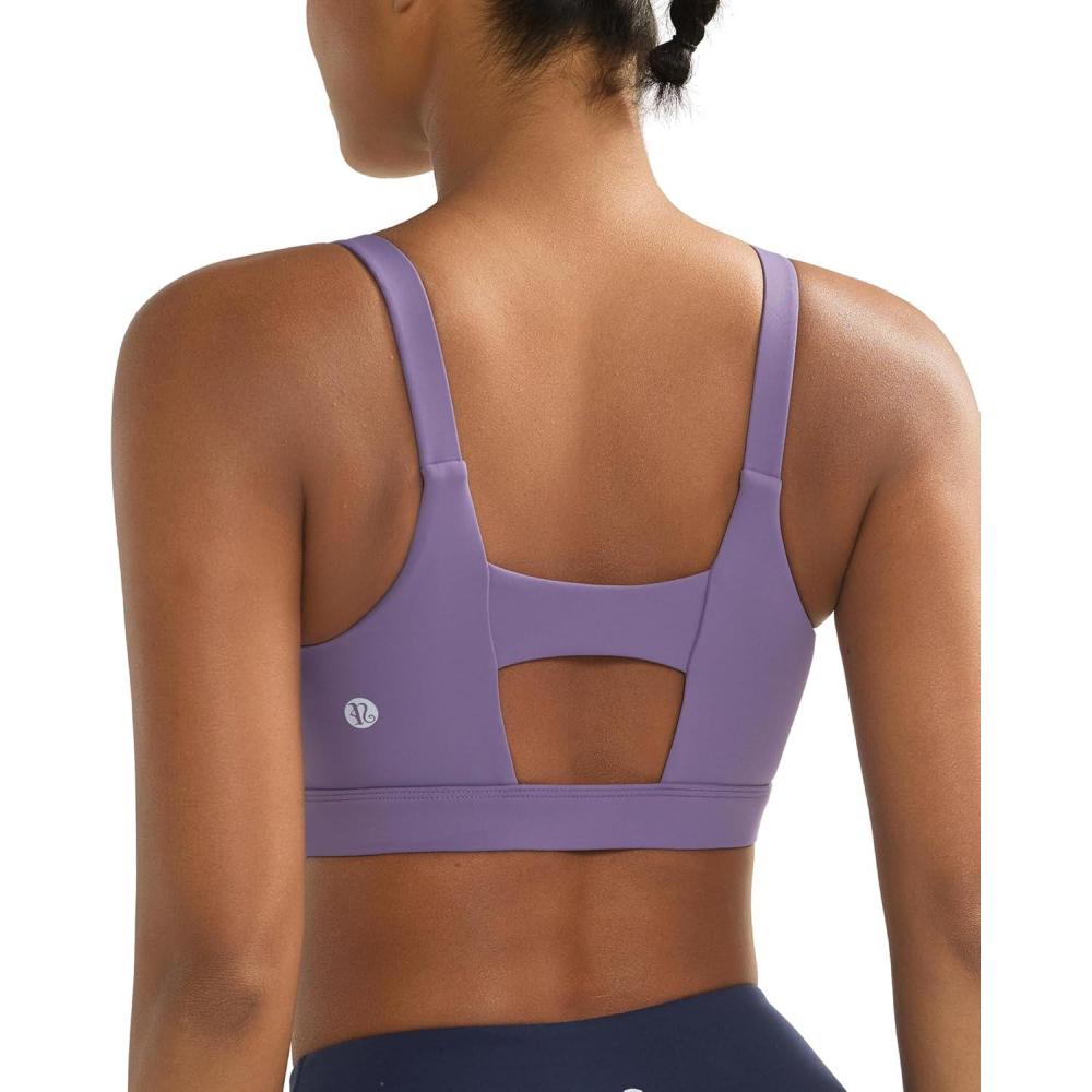 imageRUNNING GIRL Sports Bra for Women High Support Molded Cup High Impact Sports Bras with Sewn in PadsAdusty Lavender