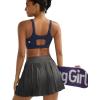 RUNNING GIRL Sports Bra for Women High Support, Molded Cup High Impact Sports Bras with Sewn in Pads(A-navy Blue)