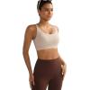 RUNNING GIRL Sports Bra for Women High Support, Molded Cup High Impact Sports Bras with Sewn in Pads(A-nude)