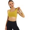 RUNNING GIRL Sports Bra for Women, Padded Sports Bra for Women Workout Tops for Women Running Crisscross Back(Dark Yellow)