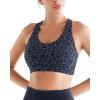 RUNNING GIRL Sports Bras for Women, Criss-Cross Back Padded Strappy Sports Bras Medium Support Yoga Bra with Removable Cups(2919 Leopard Print_M)