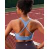 RUNNING GIRL Sports Bras for Women, Medium Support Yoga Sport Bra with Removable Cups Racerback Workout Bra(A-light Blue)