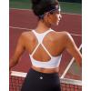 RUNNING GIRL Sports Bras for Women, Medium Support Yoga Sport Bra with Removable Cups Racerback Workout Bra(A-white)