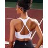 RUNNING GIRL Sports Bras for Women, Medium Support Yoga Sport Bra with Removable Cups Racerback Workout Bra(A-white)