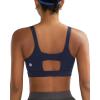 RUNNING GIRL Sports Bra for Women High Support, Molded Cup High Impact Sports Bras with Sewn in Pads(A-navy Blue)