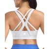 RUNNING GIRL Sports Bras for Women, Criss-Cross Back Padded Strappy Sports Bras Medium Support Yoga Bra with Removable Cups(2825 Grey XL)