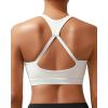 RUNNING GIRL Sports Bras for Women, Medium Support Yoga Sport Bra with Removable Cups Racerback Workout Bra(A-white)
