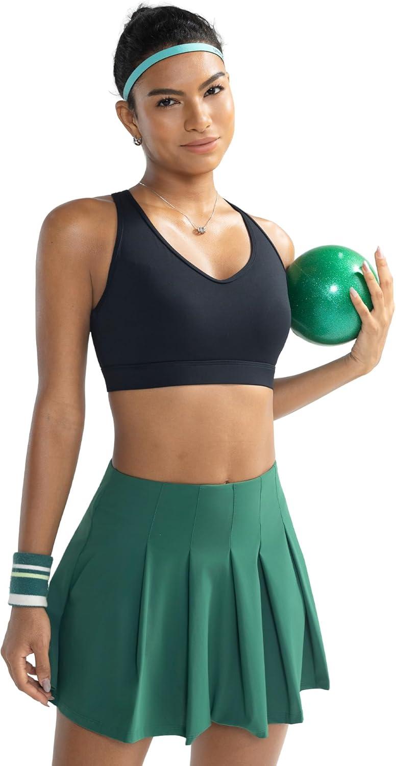 imageRUNNING GIRL Sports Bras for Women High Support V Neck Molded Cup High Impact Sports Bra with Sewn in PadsBlack