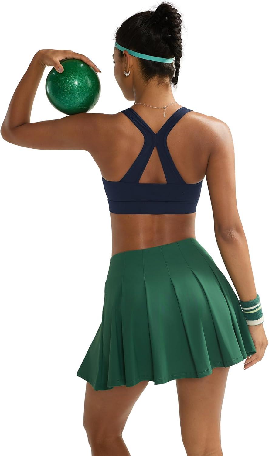 imageRUNNING GIRL Sports Bras for Women High Support V Neck Molded Cup High Impact Sports Bra with Sewn in PadsNavy Blue