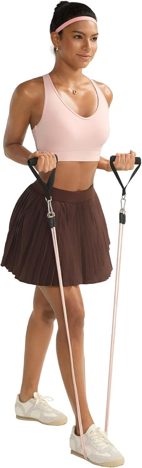 imageRUNNING GIRL Sports Bras for Women High Support V Neck Molded Cup High Impact Sports Bra with Sewn in PadsPink