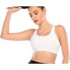 RUNNING GIRL Sports Bras for Women Backless Padded Sports Bra Tank Top Long Line Gym High Impact Sports Bra Push up(WX2569White,L)