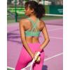 RUNNING GIRL Sports Bras for Women, Criss-Cross Back Padded Strappy Sports Bras Medium Support Yoga Bra with Removable Cups