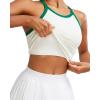 RUNNING GIRL Sports Bras for Women High Support Longline Sports Bra High Impact Workout Tank Tops Yoga Bra with Built in Bras(Off-white)