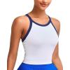 RUNNING GIRL Sports Bras for Women High Support Longline Sports Bra High Impact Workout Tank Tops Yoga Bra with Built in Bras(White)