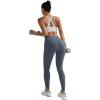 RUNNING GIRL Sports Bras for Women High Support, V Neck Molded Cup High Impact Sports Bra with Sewn in Pads(Grey)
