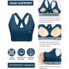 RUNNING GIRL Sports Bras for Women High Support, V Neck Molded Cup High Impact Sports Bra with Sewn in Pads(Navy Blue)