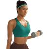 RUNNING GIRL Sports Bras for Women High Support, V Neck Molded Cup High Impact Sports Bra with Sewn in Pads(Teal)