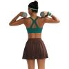 RUNNING GIRL Sports Bras for Women High Support, V Neck Molded Cup High Impact Sports Bra with Sewn in Pads(Teal)