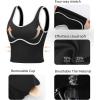 RUNNING GIRL Sports Bras for Women,Longline Workout Crop Tank Tops Padded with Built in Shelf Padded Sports Bra(Black)