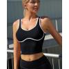 RUNNING GIRL Sports Bras for Women,Longline Workout Crop Tank Tops Padded with Built in Shelf Padded Sports Bra(Black)